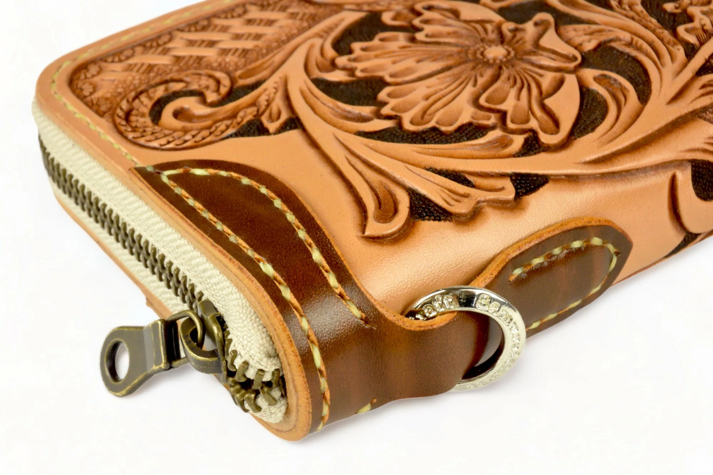 サムライクラフト ラウンドファスナー ロングウォレット タイプ1 シェリダンスタイルカービング ルガトショルダー バスケットウィーブ ルガト ウォレットチェーン対応