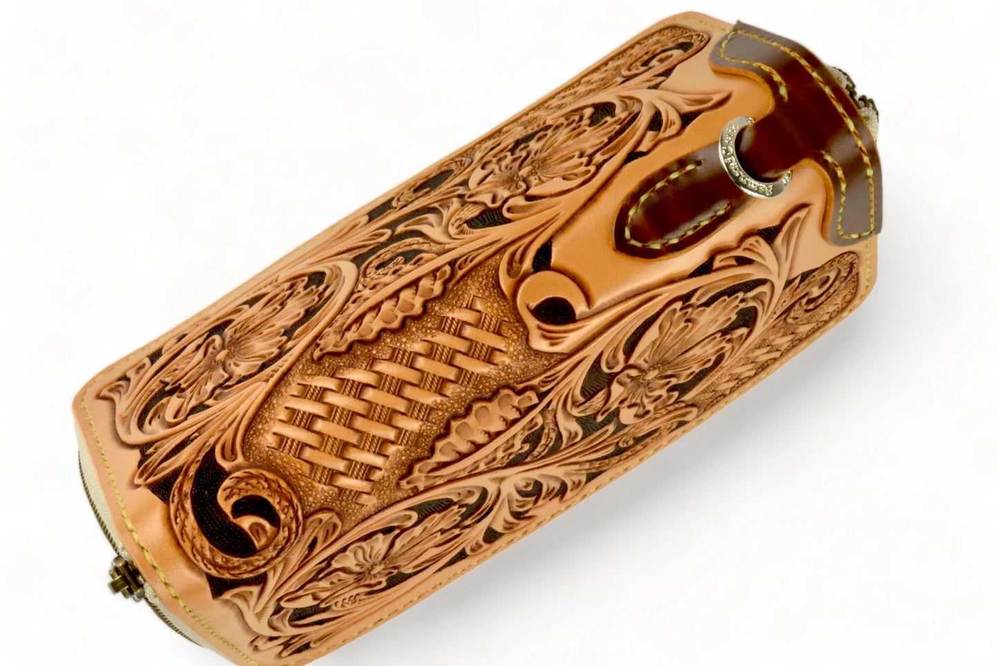 サムライクラフト ラウンドファスナー ロングウォレット タイプ1 シェリダンスタイルカービング ルガトショルダー バスケットウィーブ ルガト ウォレットチェーン対応