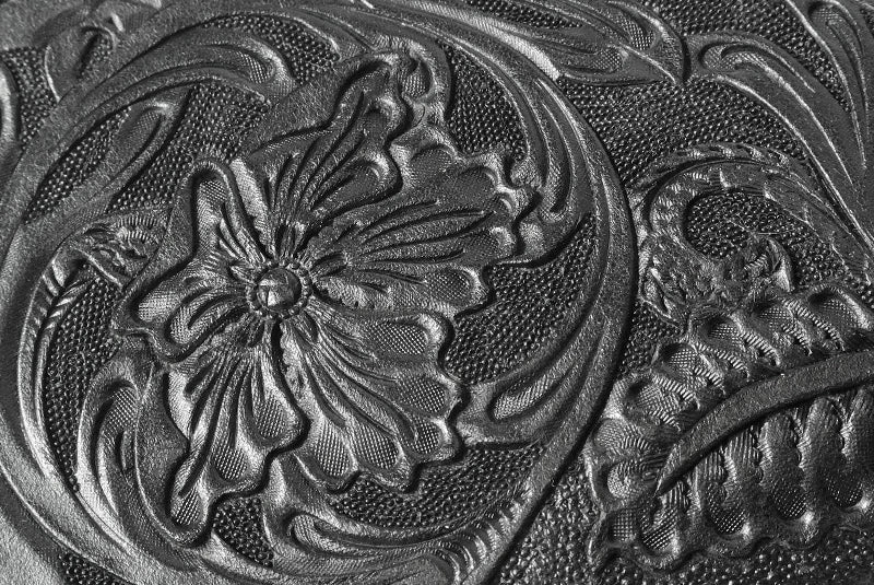 サムライクラフト ラウンドファスナー ロングウォレット タイプ1 シェリダンスタイルカービング ブラック バスケットウィーブ クロコ ウォレットチェーン対応