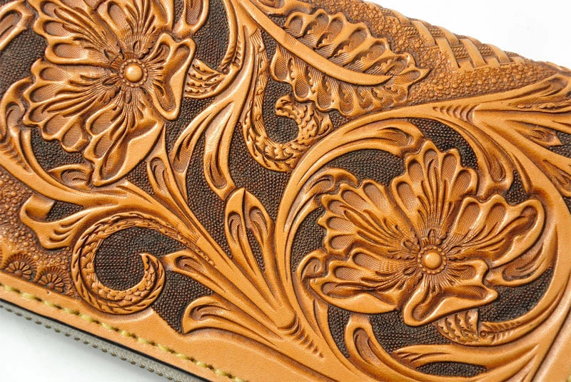 サムライクラフト ラウンドファスナー ロングウォレット タイプ1 シェリダンスタイルカービング ワニ革 ウォレットチェーン対応