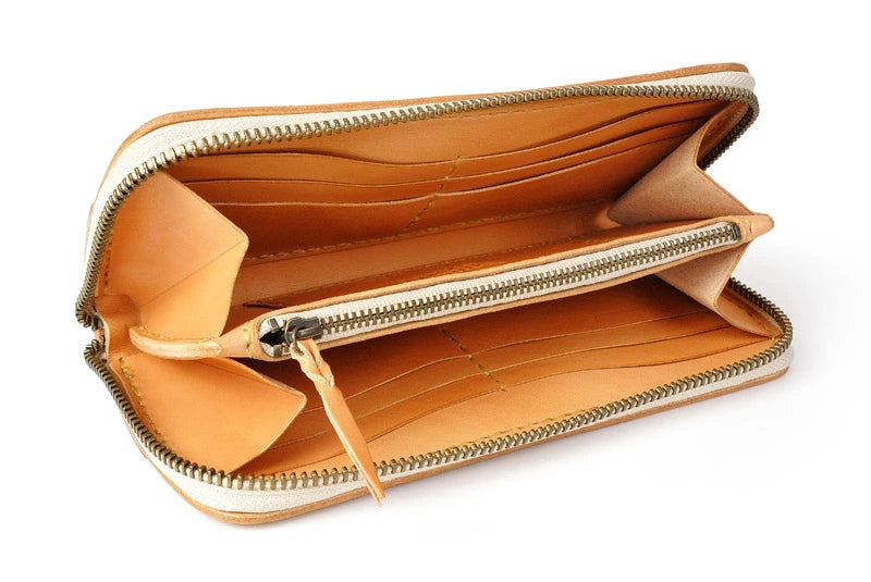 サムライクラフト ラウンドファスナー タイプ2 バスケットウィーブスタンピング タンニング加工 ルガトショルダー ウォレットチェーン対応