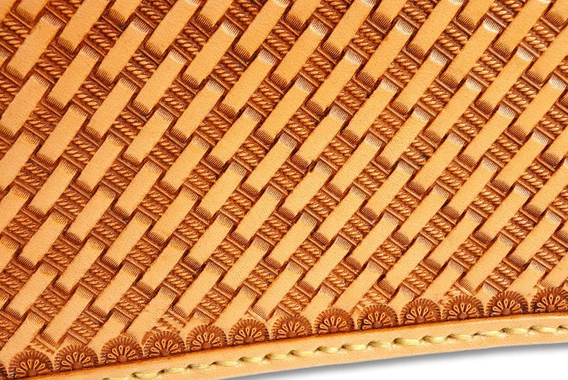 サムライクラフト ラウンドファスナー タイプ2 バスケットウィーブスタンピング タンニング加工 ルガトショルダー ウォレットチェーン対応