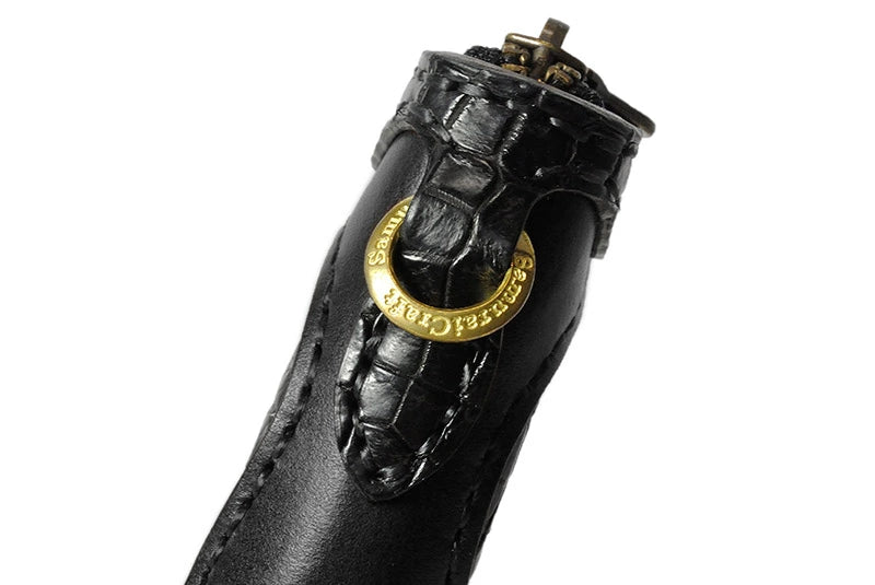 サムライクラフト ラウンドファスナー タイプ2 サドルレザー オイルレザー クロコダイル インレイ ウォレットチェーン対応