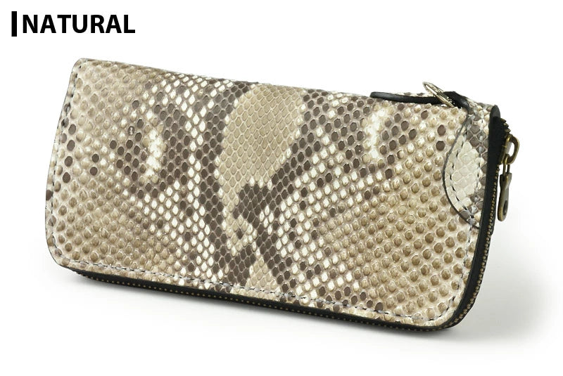 サムライクラフト ラウンドファスナー タイプ2 パイソン マット加工 ウォレットチェーン対応