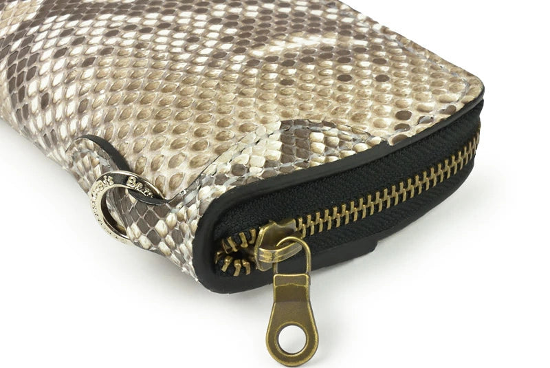 サムライクラフト ラウンドファスナー タイプ2 パイソン マット加工 ウォレットチェーン対応