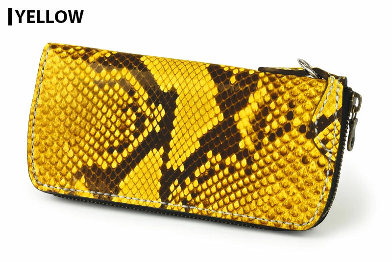 サムライクラフト ラウンドファスナー タイプ2 ダイヤモンドパイソン サドルレザー オイルレザー ウォレットチェーン対応