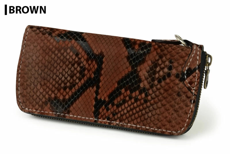 サムライクラフト ラウンドファスナー タイプ2 ダイヤモンドパイソン サドルレザー オイルレザー ウォレットチェーン対応