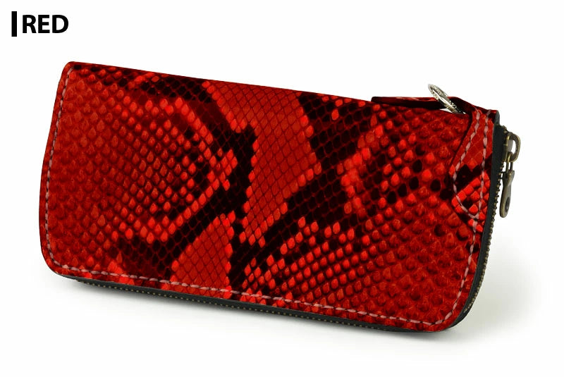 サムライクラフト ラウンドファスナー タイプ2 ダイヤモンドパイソン サドルレザー オイルレザー ウォレットチェーン対応