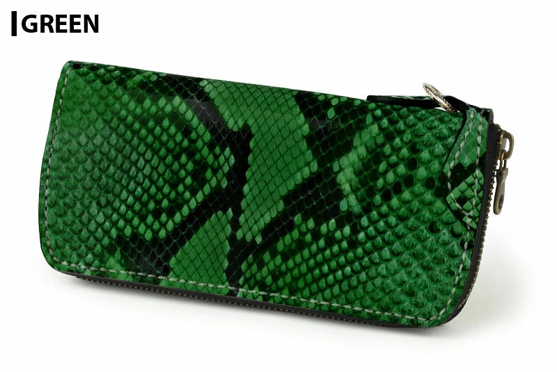 サムライクラフト ラウンドファスナー タイプ2 ダイヤモンドパイソン サドルレザー オイルレザー ウォレットチェーン対応