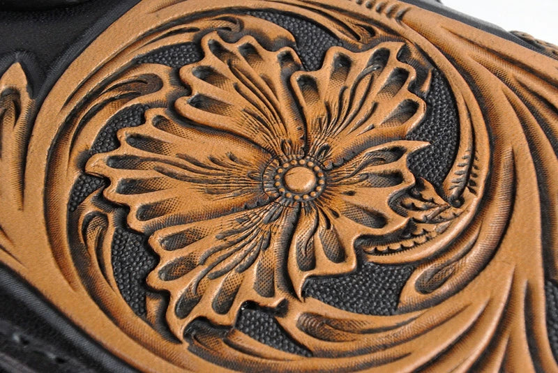 サムライクラフト ラウンドファスナー タイプ2 シェリダンスタイルカービング 黒染  バスケットウィーブ サドルレザー クロコ ウォレットチェーン対応