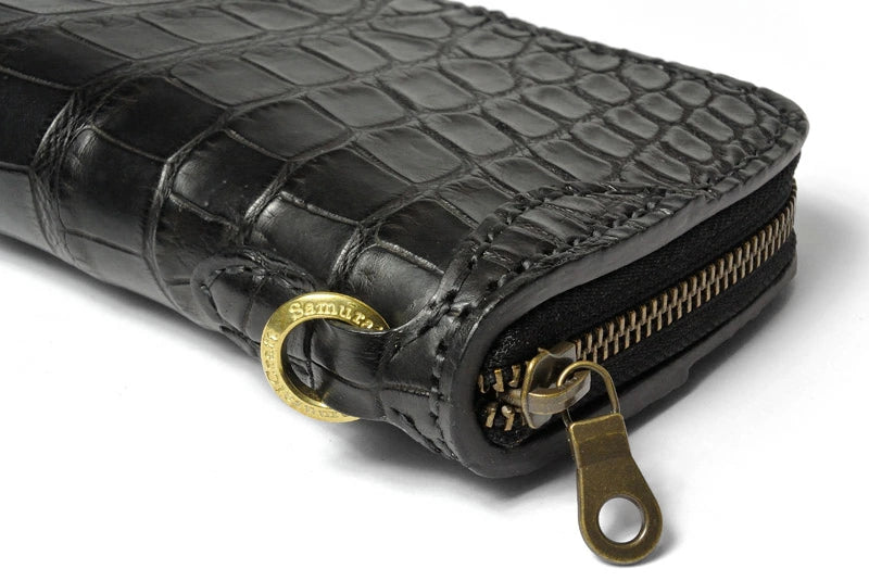 サムライクラフト ラウンドファスナー タイプ3-R クロコダイル ウォレットチェーン対応