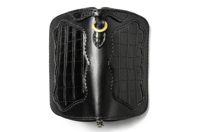 サムライクラフト ラウンドファスナー タイプ3-R クロコダイル インレイ ウォレットチェーン対応