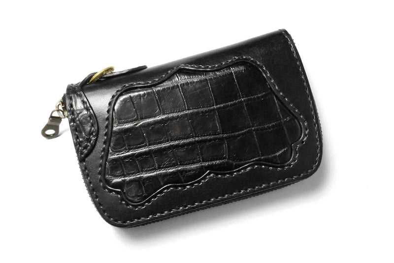 サムライクラフト ラウンドファスナー タイプ3-R クロコダイル インレイ ウォレットチェーン対応