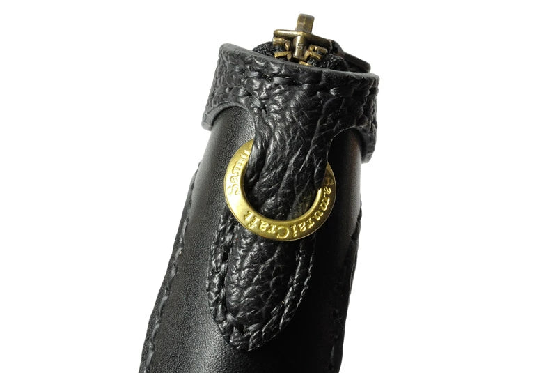 サムライクラフト ラウンドファスナー タイプ3-R シャークスキン ブラック インレイ ウォレットチェーン対応