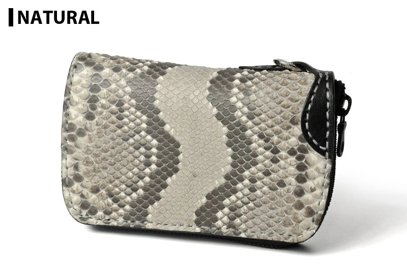 サムライクラフト ラウンドファスナー タイプ3-R ダイヤモンドパイソン フロントカット マット加工 ウォレットチェーン対応