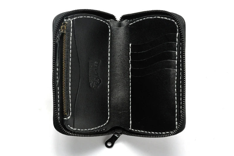 サムライクラフト ラウンドファスナー タイプ3-R ダイヤモンドパイソン フロントカット マット加工 ウォレットチェーン対応