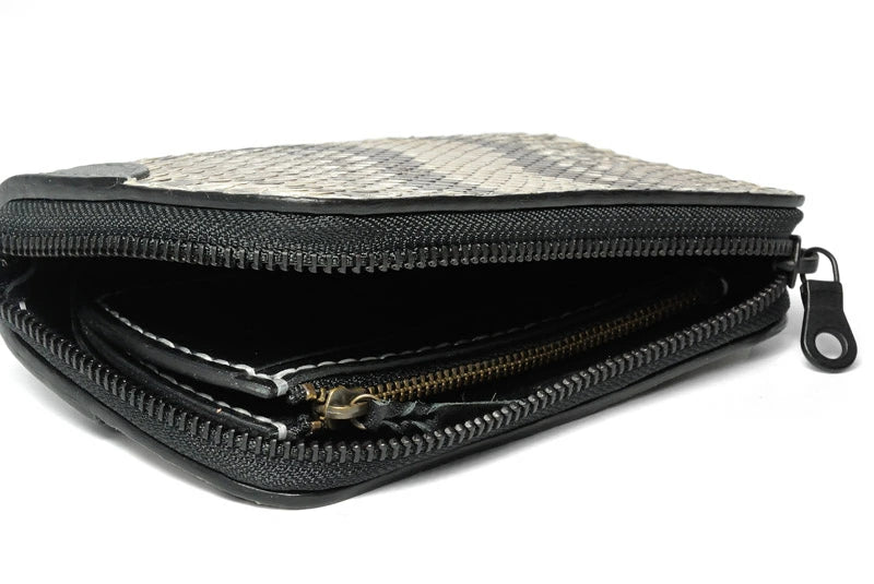 サムライクラフト ラウンドファスナー タイプ3-R ダイヤモンドパイソン フロントカット マット加工 ウォレットチェーン対応
