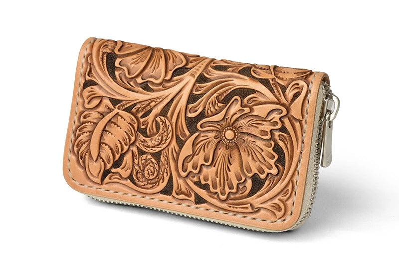 サムライクラフト ラウンドファスナー ミニウォレット タイプ5 シェリダンスタイルカービング