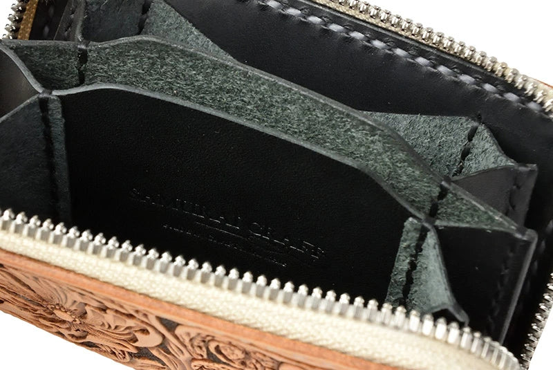 サムライクラフト ラウンドファスナー ミニウォレット タイプ5 シェリダンスタイルカービング