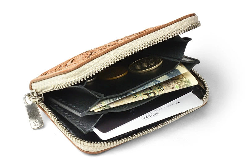 サムライクラフト ラウンドファスナー ミニウォレット タイプ5 シェリダンスタイルカービング