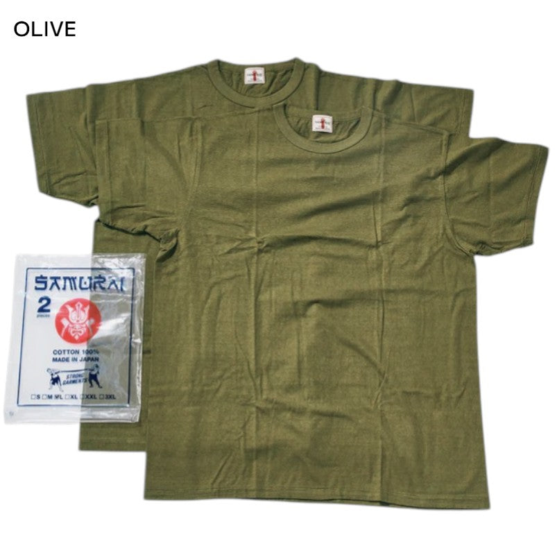 サムライジーンズ 2PST-01 無地 クルーネック 2パックTシャツ