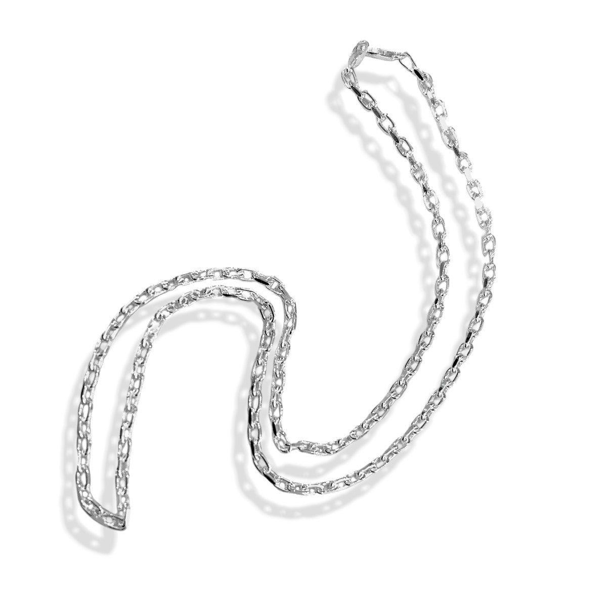 サムライクラフト 2面カットあずきチェーン ネックレスチェーン 太