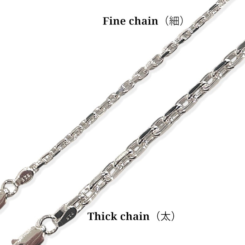 サムライクラフト 2面カットあずきチェーン シルバーチェーン 細 45cm 50cm 60cm  SV925