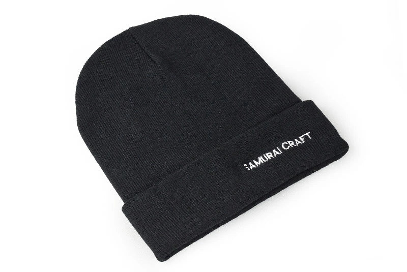 【SAMURAI CRAFT】サムライクラフト オリジナル SC ニット帽 ニットキャップ ビーニー カスタムキャップ ロゴ刺繍 キャップ ブラック グレー ネイビー 帽子 アメカジ