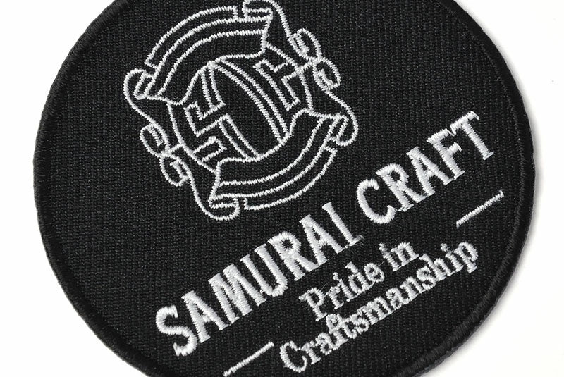 サムライクラフト ロゴ入り ワッペン 丸形 刺繍ワッペン
