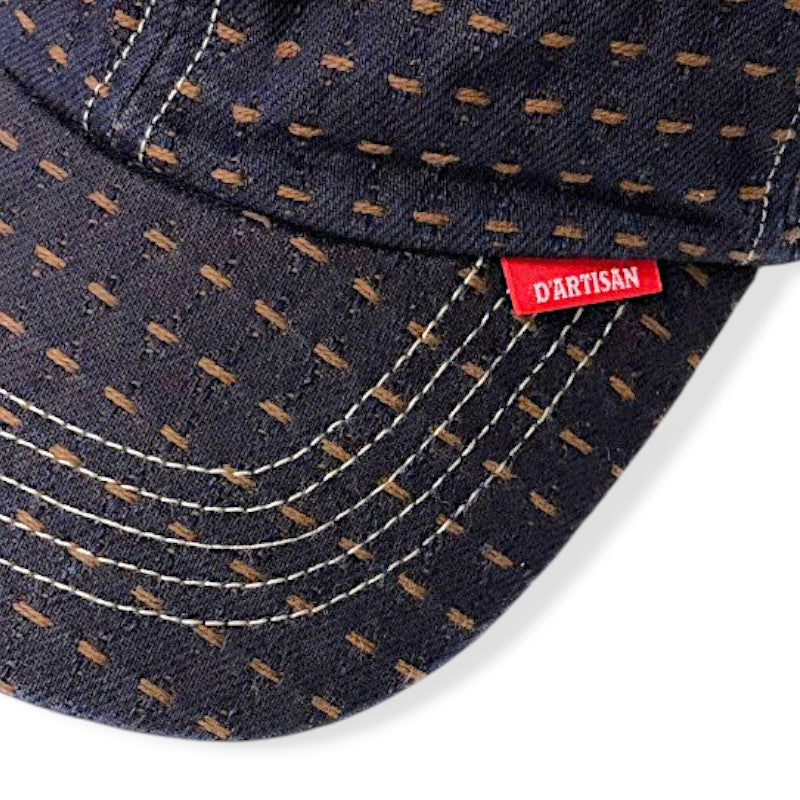 Studio D'artisan ステュディオダルチザン D7578 柿渋 刺し子 デニムキャップ