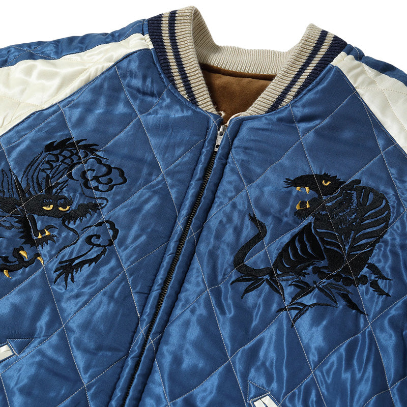 テーラー東洋 スーベニアジャケット スカジャン リバーシブル 別珍 中綿 キルティング ドラゴン 龍 イーグル 鷲 TT15792-138 ブラウン