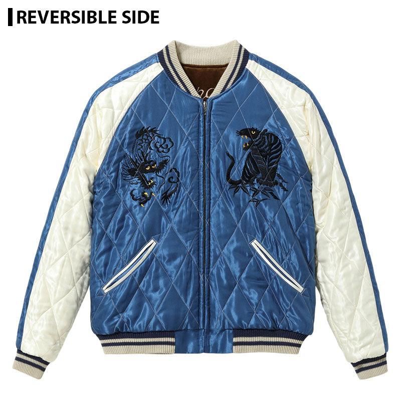 テーラー東洋 スーベニアジャケット スカジャン リバーシブル 別珍 中綿 キルティング ドラゴン 龍 イーグル 鷲 TT15792-138 ブラウン
