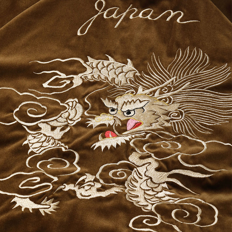 テーラー東洋 スーベニアジャケット スカジャン リバーシブル 別珍 中綿 キルティング ドラゴン 龍 イーグル 鷲 TT15792-138 ブラウン