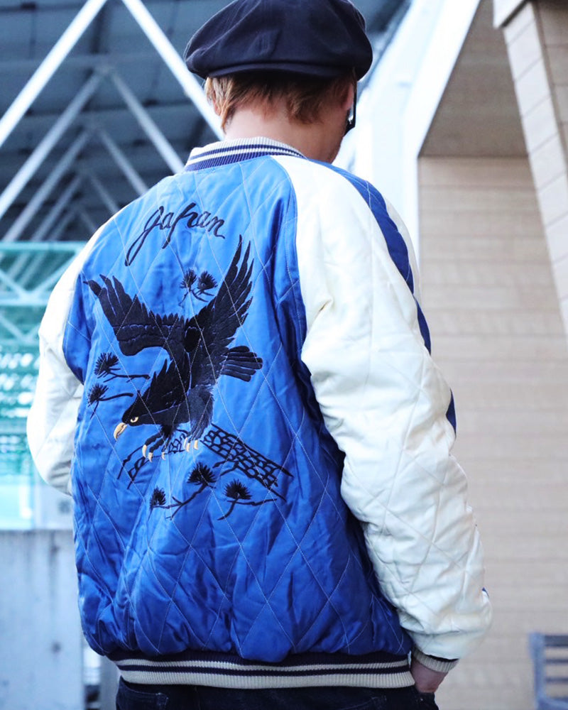 テーラー東洋 スーベニアジャケット スカジャン リバーシブル 別珍 中綿 キルティング ドラゴン 龍 イーグル 鷲 TT15792-138 ブラウン