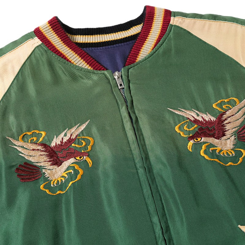 東洋テーラースカジャン 赤 緑 TAILOR TOYO テーラー東洋 スカジャンTT15791-145 JAPAN MAP×GOLD