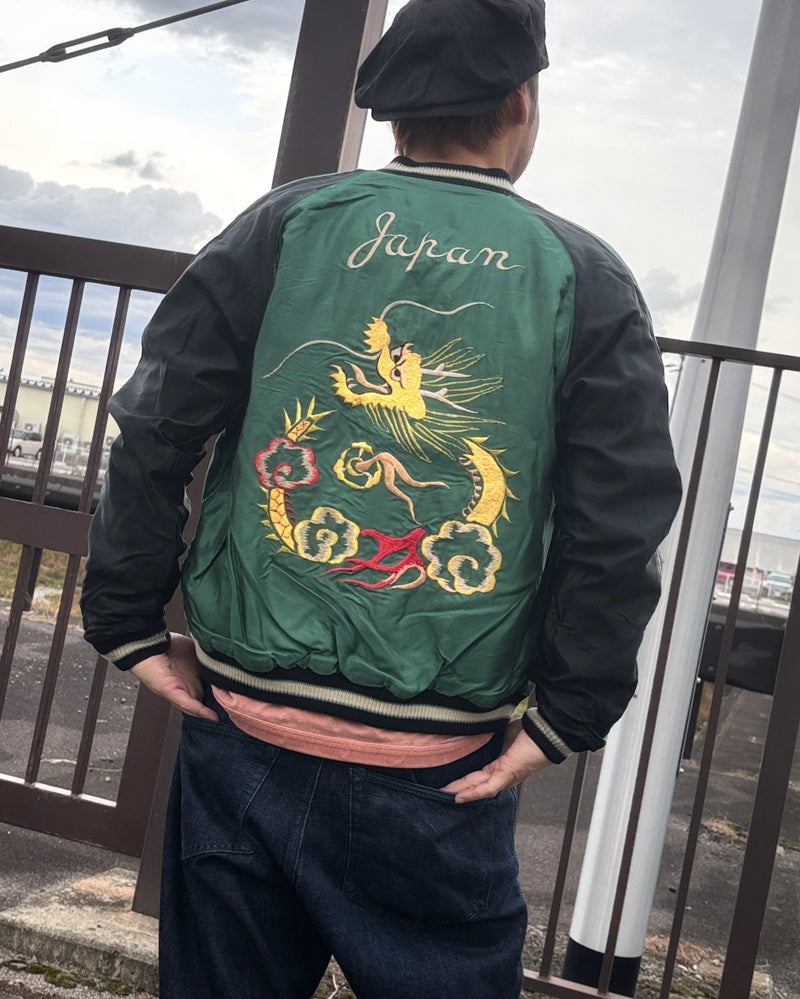 テーラー東洋 スーベニアジャケット スカジャン 別珍 2トーン ドラゴン 龍 タイガーヘッド 虎 TT15795-119