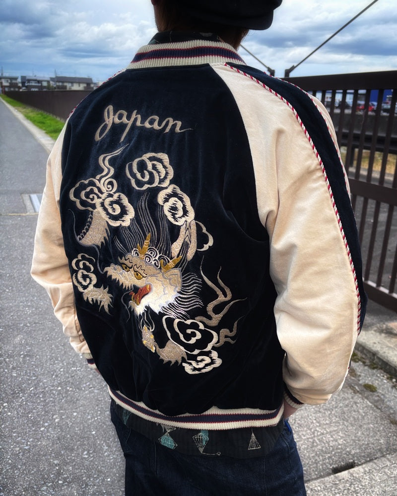 テーラー東洋 スーベニアジャケット スカジャン 別珍 2トーン ドラゴン 白龍 イーグル 鷲 TT15795-128