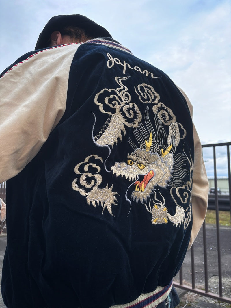 テーラー東洋 スーベニアジャケット スカジャン 別珍 2トーン ドラゴン 白龍 イーグル 鷲 TT15795-128