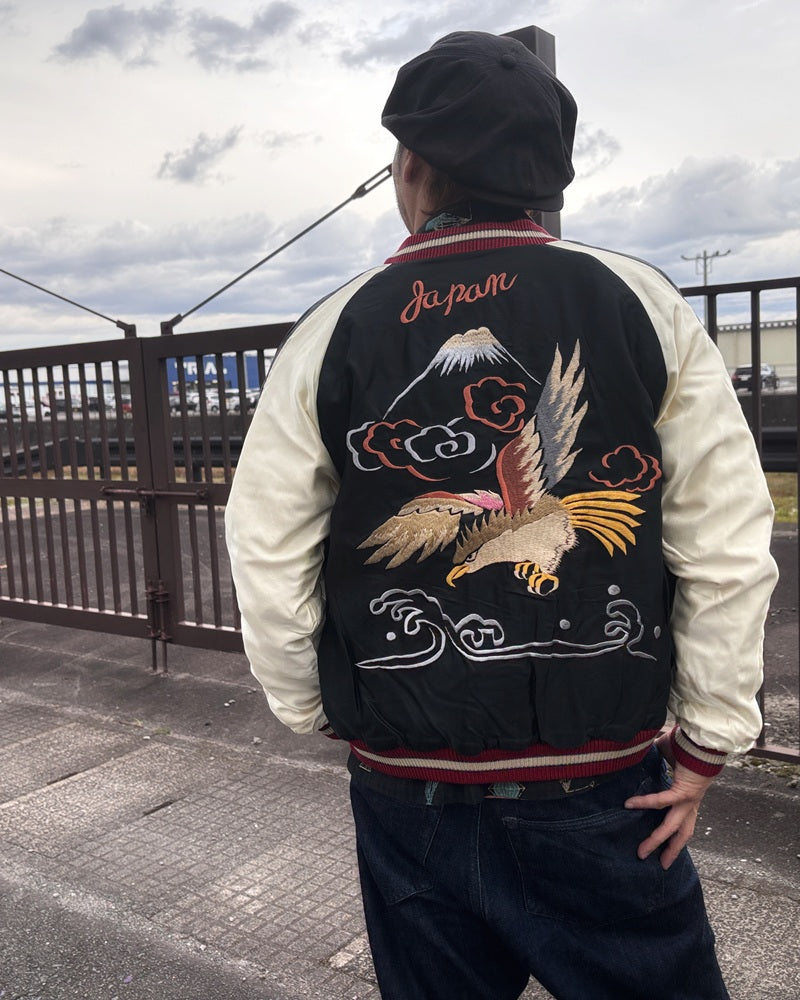 テーラー東洋 スーベニアジャケット スカジャン 別珍 2トーン ドラゴン 白龍 イーグル 鷲 TT15795-128
