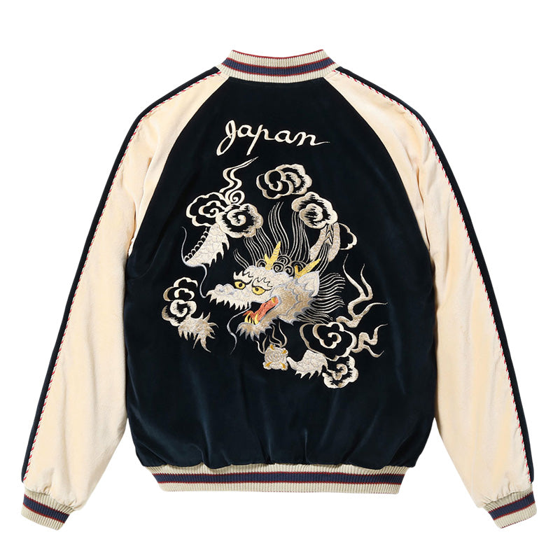 テーラー東洋 スーベニアジャケット スカジャン 別珍 2トーン ドラゴン 白龍 イーグル 鷲 TT15795-128