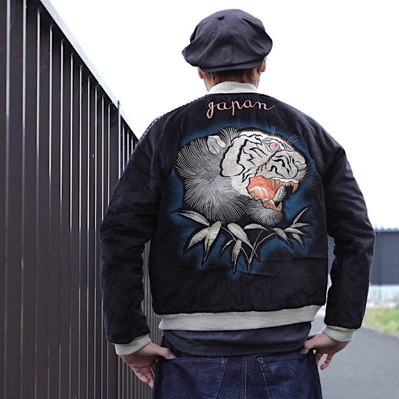 テーラー東洋 60周年記念 スーベニアジャケット スカジャン 別珍 TT15809-119 TIGER HEAD × EAGLE 港商 ステンシル