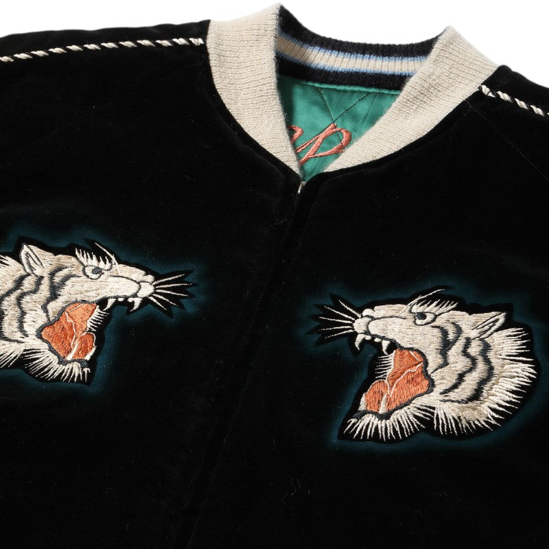 テーラー東洋 60周年記念 スーベニアジャケット スカジャン 別珍 TT15809-119 TIGER HEAD × EAGLE 港商 ステンシル
