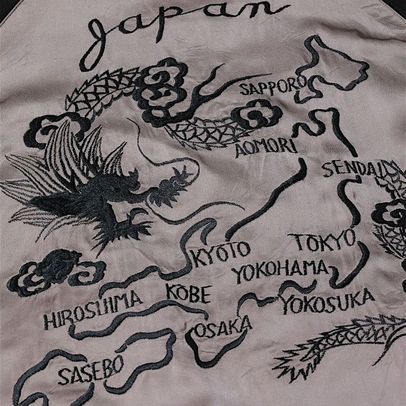 テーラー東洋 スーベニアジャケット スカジャン TT15912-119 ROARING WHITE TIGER × JAPAN MAP