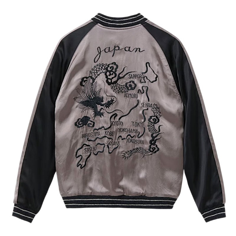 テーラー東洋 スーベニアジャケット スカジャン TT15912-119 ROARING WHITE TIGER × JAPAN MAP