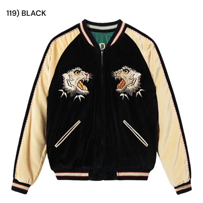 テーラー東洋 スーベニアジャケット スカジャン TT15975-119 WHITE TIGER × GOLD DRAGON 別珍2トーン