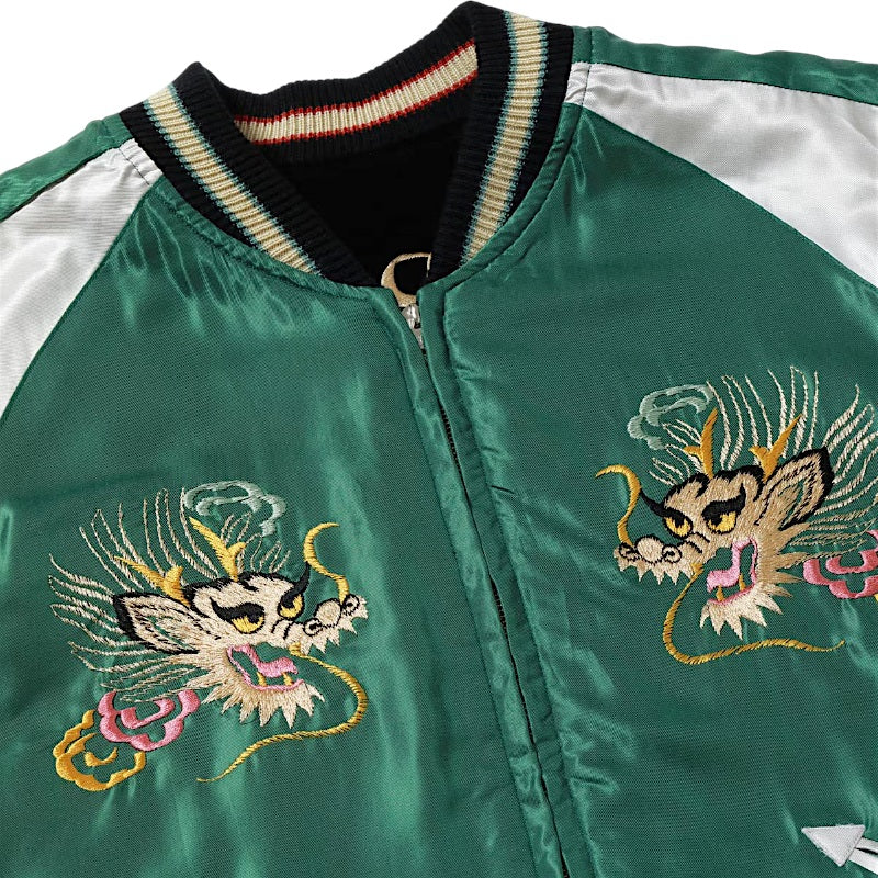テーラー東洋 スーベニアジャケット スカジャン TT15975-119 WHITE TIGER × GOLD DRAGON 別珍2トーン