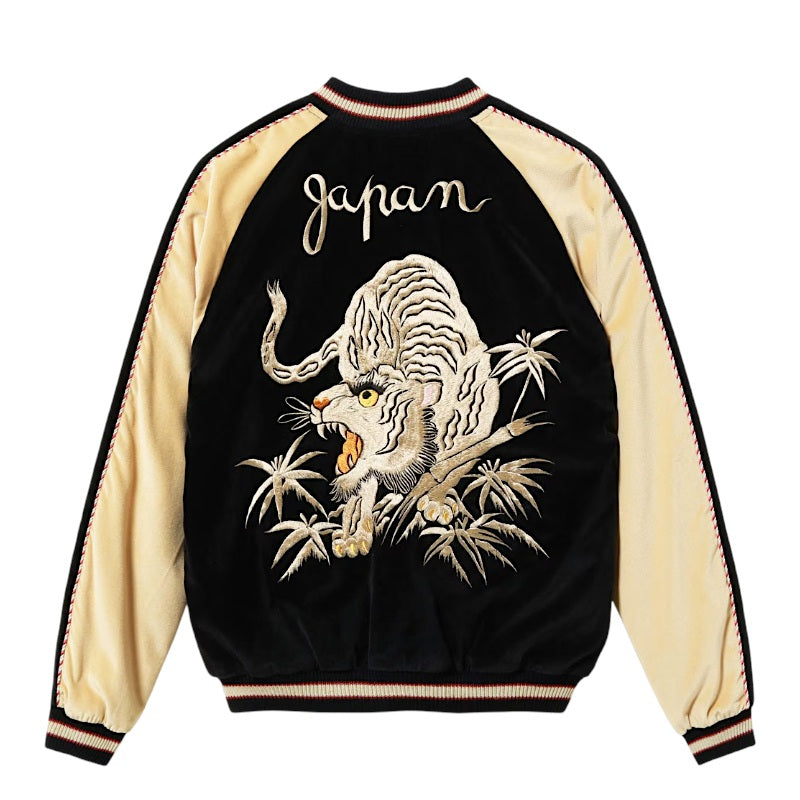 テーラー東洋 スーベニアジャケット スカジャン TT15975-119 WHITE TIGER × GOLD DRAGON 別珍2トーン
