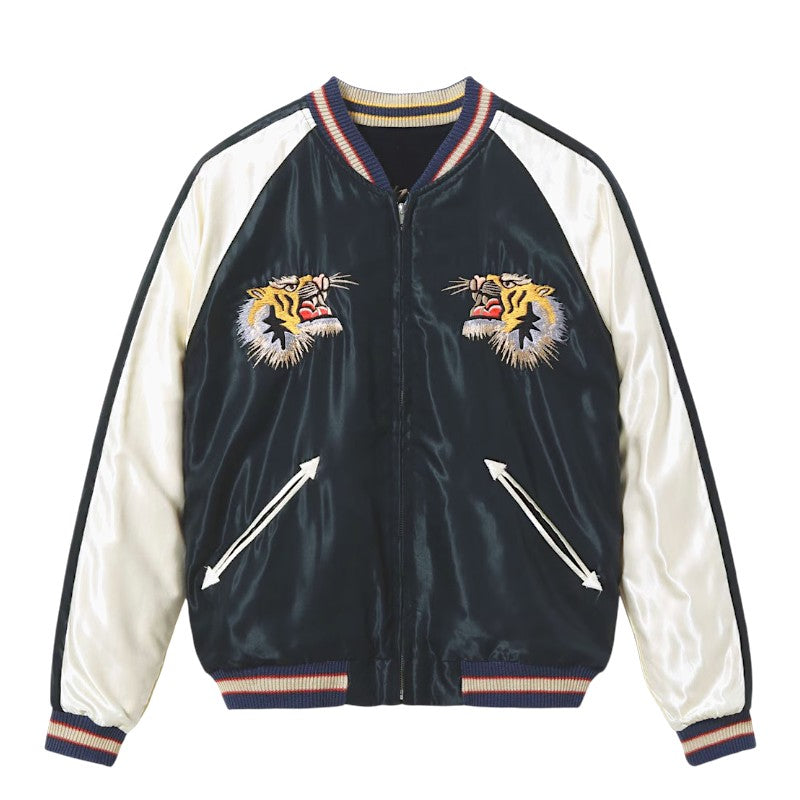 テーラー東洋 スーベニアジャケット スカジャンTT15975-128 BLUE EAGLE × ROARING TIGER 別珍2トーン