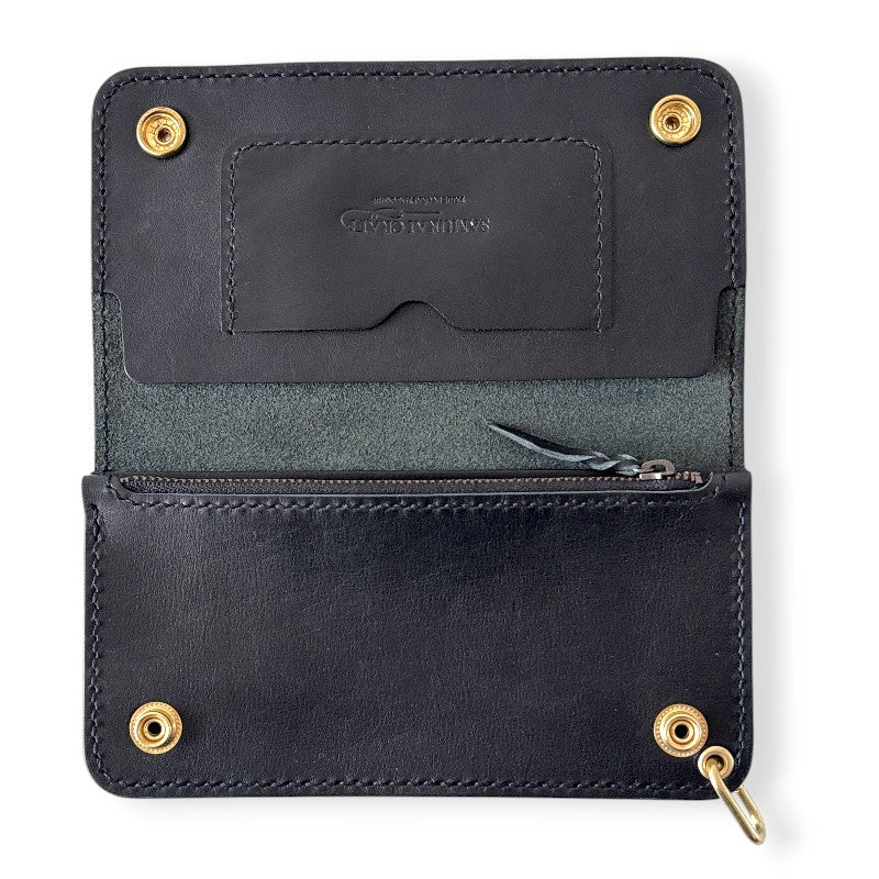 サムライクラフト トラッカーズウォレット ブラック （金具：真鍮色）-A-1カスタム-