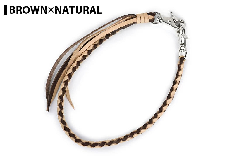 サムライクラフト ウォレットチェーン ダイヤ編み 4本編み サドルレザー オイルレザー